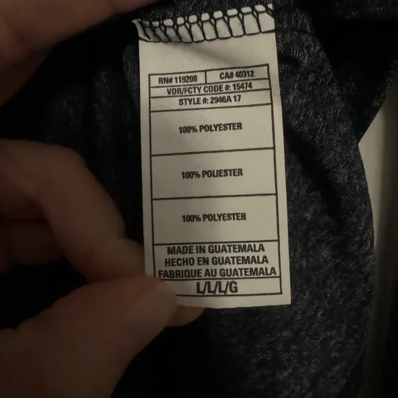 Adidas Heather Navy Long Sleeve Performance Tee - Picture 5 of 5